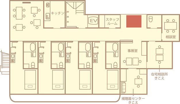 サービス付高齢者向け住宅 1F 間取り図