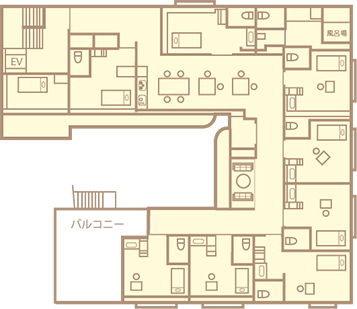 介護付有料老人ホームシャロームきこえ染井野 弐番館2F 間取り図